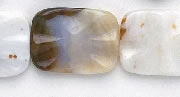 6674: Beaded brown, white agate beads