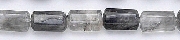 6677: Beaded gray gray quartz  tube beads