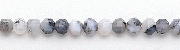6695: Beaded black, white dendrite agate beads