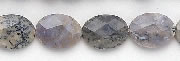 6700: Beaded white, brown, multi dendrite agate beads