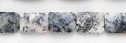 Design 6703: white, black, multi opalite faceted, rectangular beads