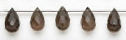 6722: Beaded brown, gray smoky quartz beads