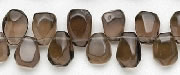 6724: Beaded brown, gray smoky quartz beads