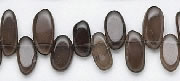 6732: Beaded brown, gray smoky quartz beads