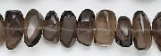 6735: Beaded brown, gray smoky quartz beads