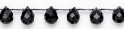 Design 6750: black black onyx tear-drop beads