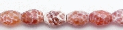 6763: Beaded red, white agate beads