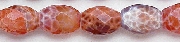 6764: Beaded red, white agate beads