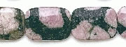 6812: Beaded pink, black jasper beads