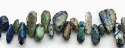6927: Beaded blue, green, brown azurite malachite beads