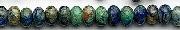 6928: Beaded blue, green, brown azurite malachite beads