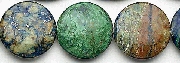 6932: Beaded blue, green, brown azurite malachite beads