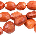 6956: Beaded brown jasper  faceted beads