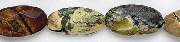 Design 7015: green, multi jasper canoe beads