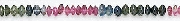 7049: multi tourmaline  rondelle beads