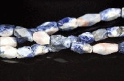 8022: Beaded blue,white sodalite  faceted beads