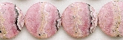 8241: Beaded pink, black rhodocrosite beads