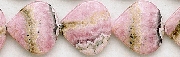 8242: Beaded pink, black rhodocrosite beads