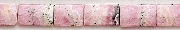 8244: Beaded black,pink rhodocrosite  rectangular beads