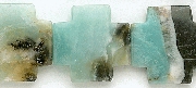 8256: Beaded blue, black amazonite beads