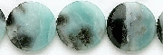 8258: Beaded blue, black amazonite beads