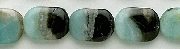 8265: Silver Setting blue, black amazonite beads