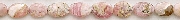 Design 8362: pink, black rhodocrosite beads