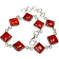Design 1109: red carnelian art-deco bracelets