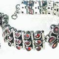 Design 1111: red garnet gothic-medieval bracelets