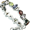 Design 1196: multi-color multi-stone leaf bracelets