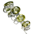 1285: Silver Setting yellow lemon quartz bracelets