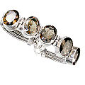 13551: Silver Setting brown smoky quartz bracelets