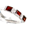 Design 1358: red garnet art-deco bracelets