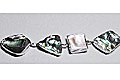 1398: Silver Setting white abalone bracelets