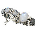 Design 1445: blue,white moonstone art-deco bracelets