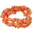 Design 1475: orange carnelian chipped bracelets