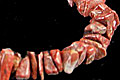 Design 1497: red jasper chipped bracelets