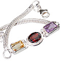 Design 1545: red,multi-color multi-stone contemporary bracelets