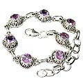 477: Silver Setting purple amethyst bracelets