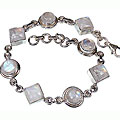 Design 491: white moonstone gothic-medieval bracelets