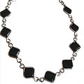 512: Silver Setting black onyx  adjustable bracelets
