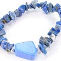 Design 5519: blue lapis lazuli chipped, stretch bracelets