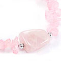 5521: Beaded pink rose quartz  chipped bracelets