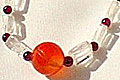 577: Beaded red garnet stretch bracelets
