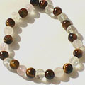 586: Beaded brown tiger eye  stretch bracelets