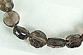 6470: Silver Beaded brown smoky quartz bracelets