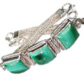 6823: Silver Setting green, silver malachite bracelets