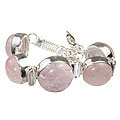 Design 6828: pink rose quartz art-deco bracelets