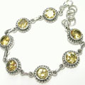 Design 6908: yellow citrine adjustable bracelets