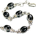 7345: Silver Setting black onyx bracelets